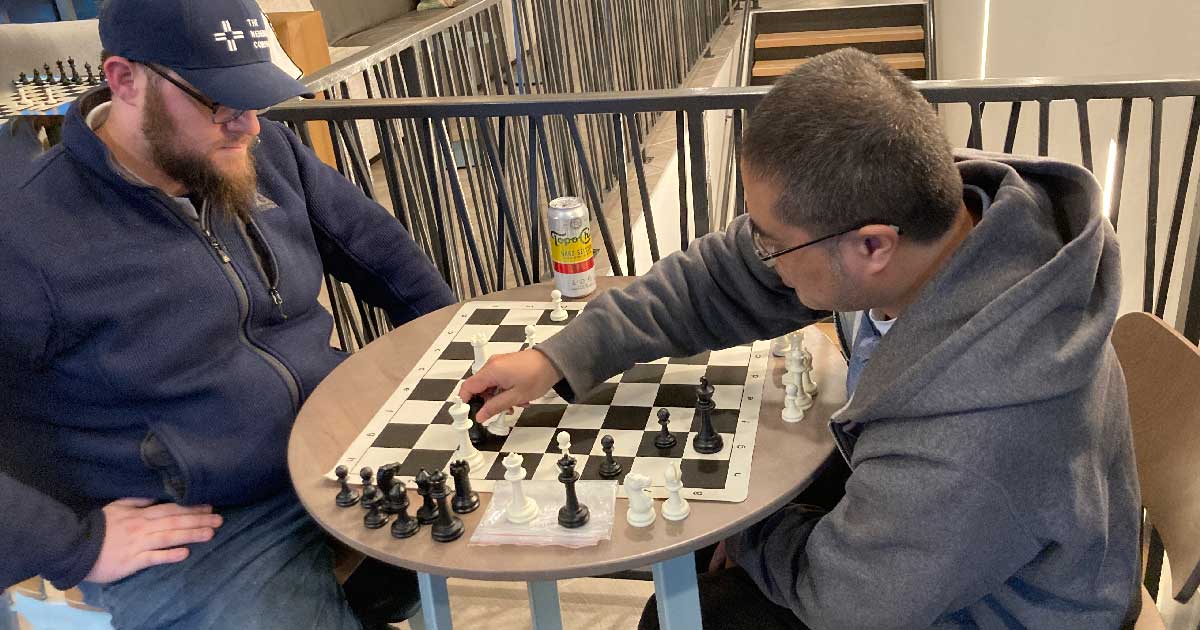 Chess at Nehemiah Coffe Co. in Arlington, Texas